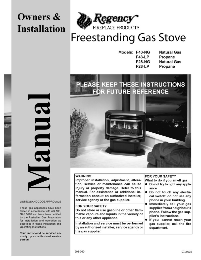 Regency Fireplace Products F43-NG Service manual