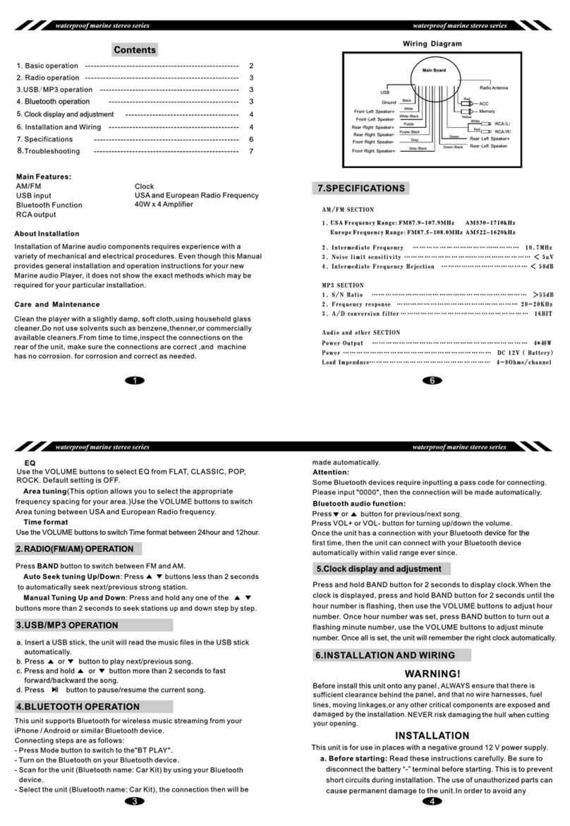 Absolute Marine MTK020 owner's manual