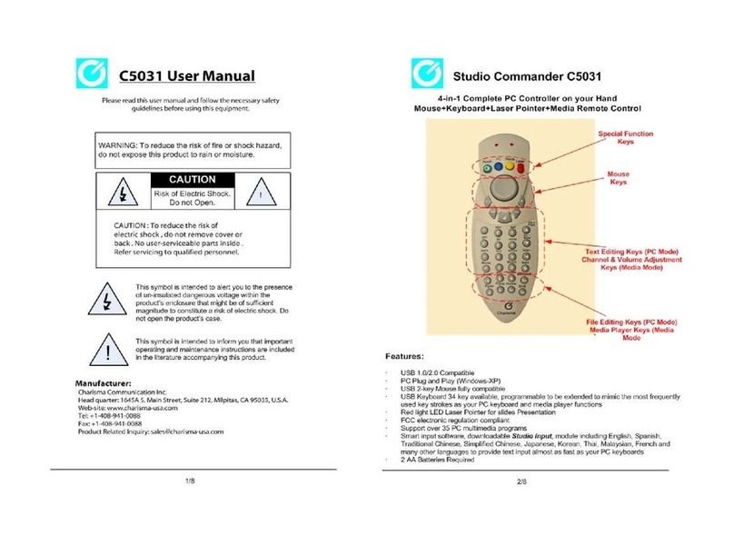 Charisma studio commander C5031 user manual
