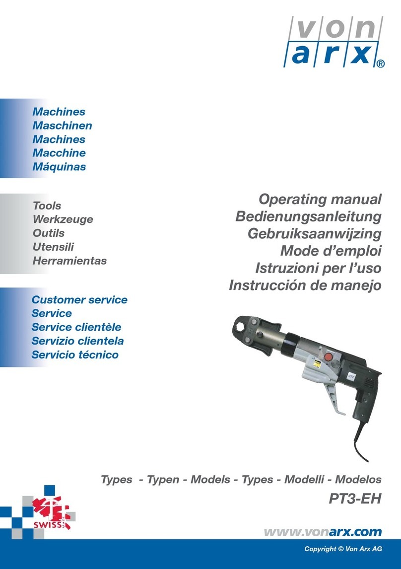 Von Arx pt3-eh operating manual