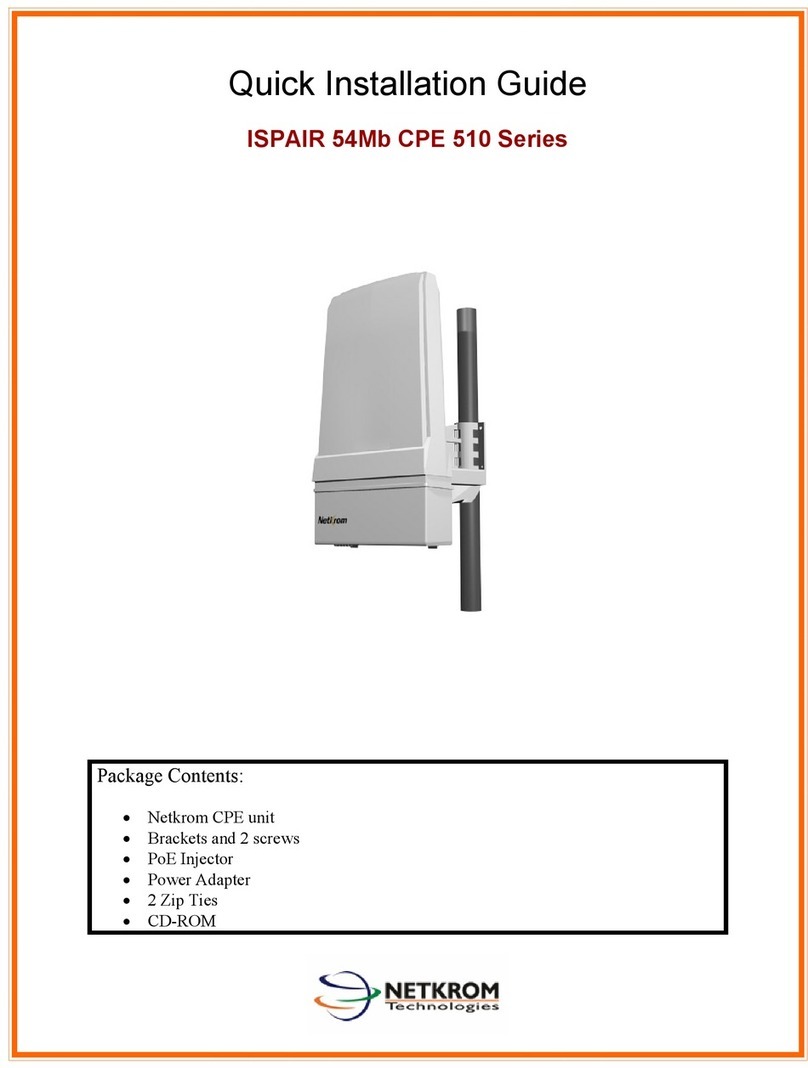 Netkrom ispair 54MB CPE 510 series Quick installation guide Netkrom ispair 54MB CPE 510 series Quick installation guide