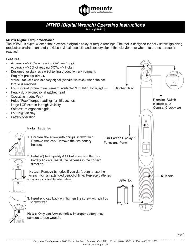 Mountz MTWD operating instructions