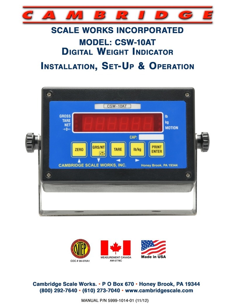 CAMBRIDGE CSW-10AT Installation and operaion manual