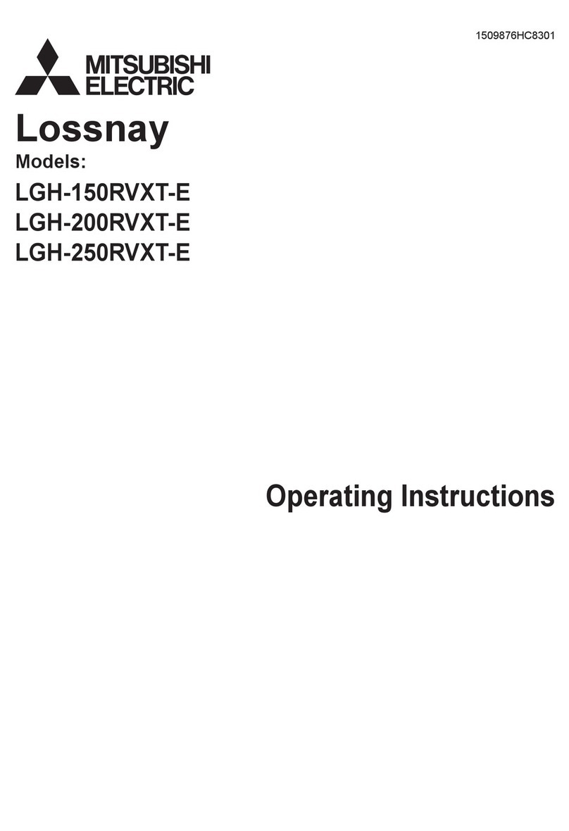 Mitsubishi Electric Lossnay LGH-150RVXT-E operating instructions Mitsubishi Electric Lossnay LGH-150RVXT-E operating instructions