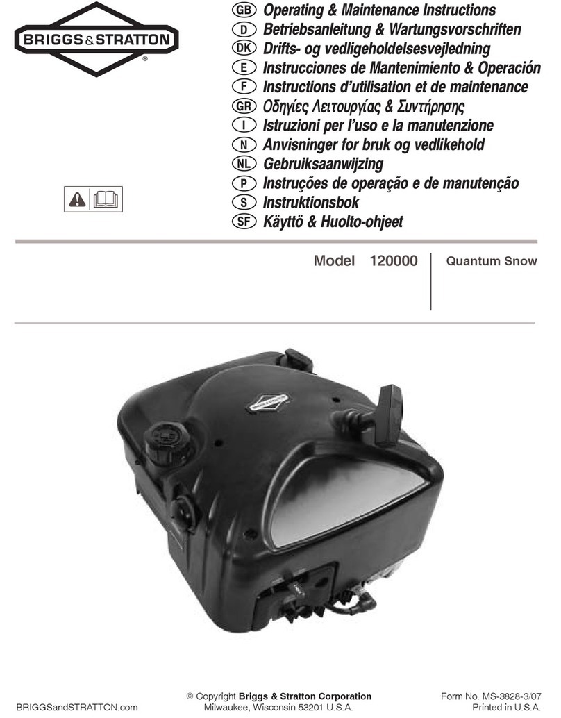 Briggs & Stratton 120000 Installation and operation manual Briggs & Stratton 120000 Installation and operation manual