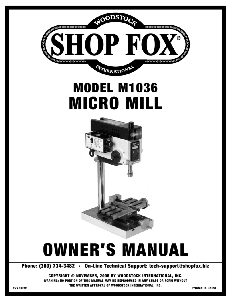 Shop fox SHOP FOX M1036 owner's manual