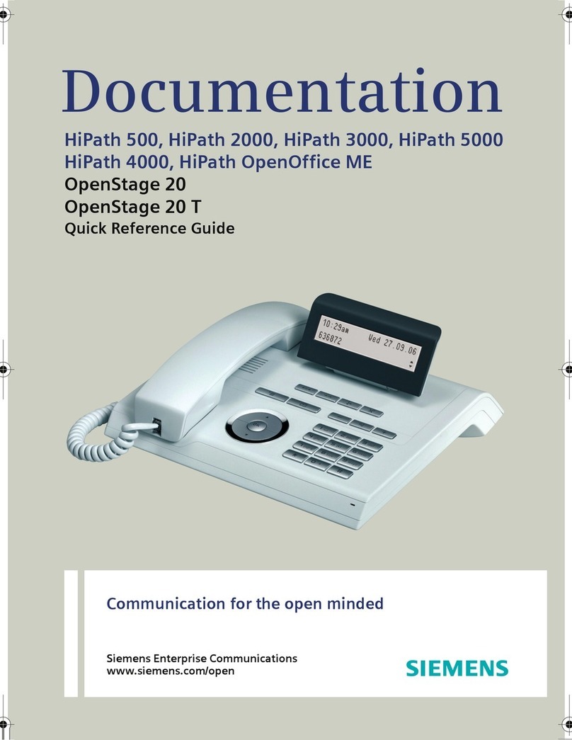 Siemens OpenScape Voice OpenStage 20 E SIP Quick reference guide