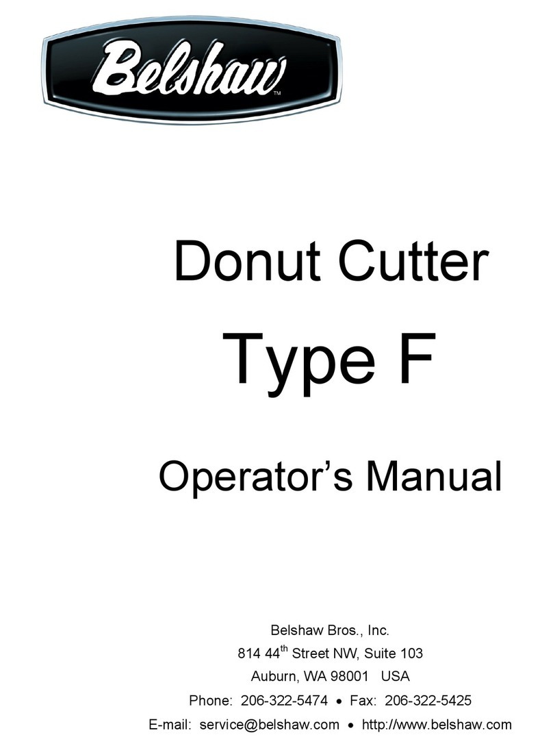 Belshaw Brothers Donut Cutter Type F Operator's manual Belshaw Brothers Donut Cutter Type F Operator's manual