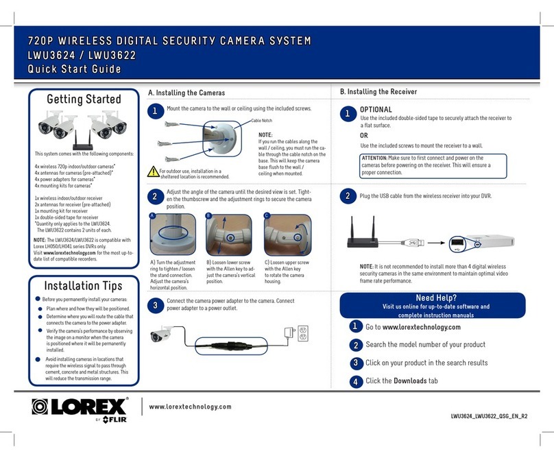 Lorex lwu3624 quick start guide