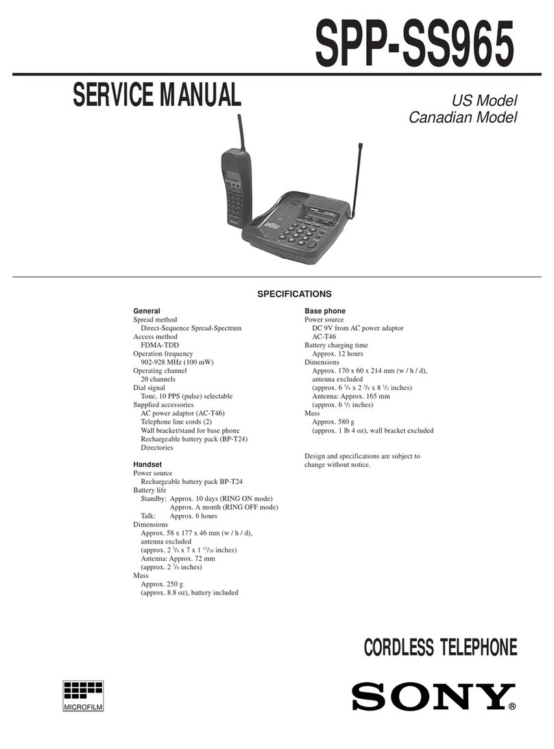 Sony SPP-SS965 - Cordless Telephone Service manual