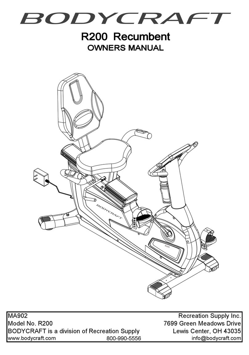 Body Craft R200 Recumbent User manual