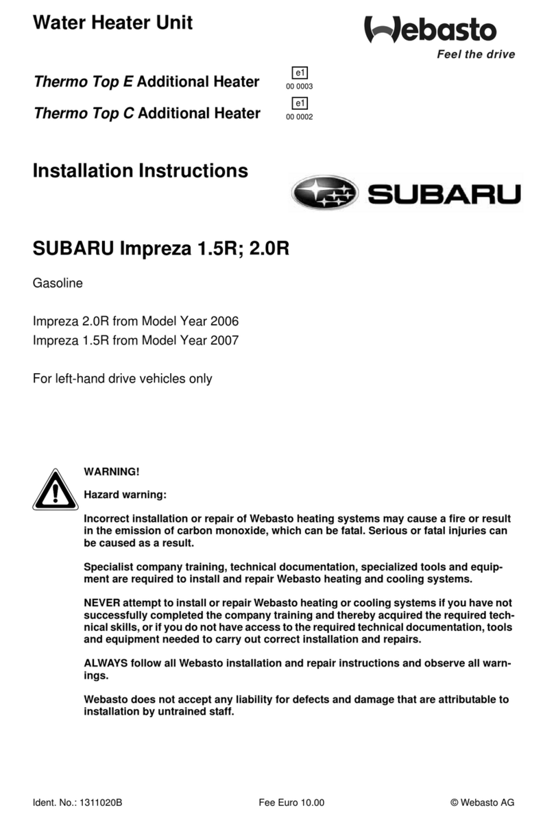 Webasto Thermo Top E User manual