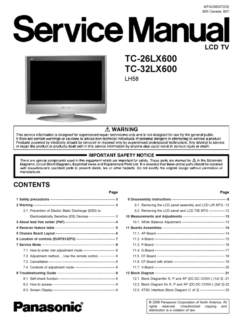 Panasonic TC-26LX600 - 26" LCD TV User manual