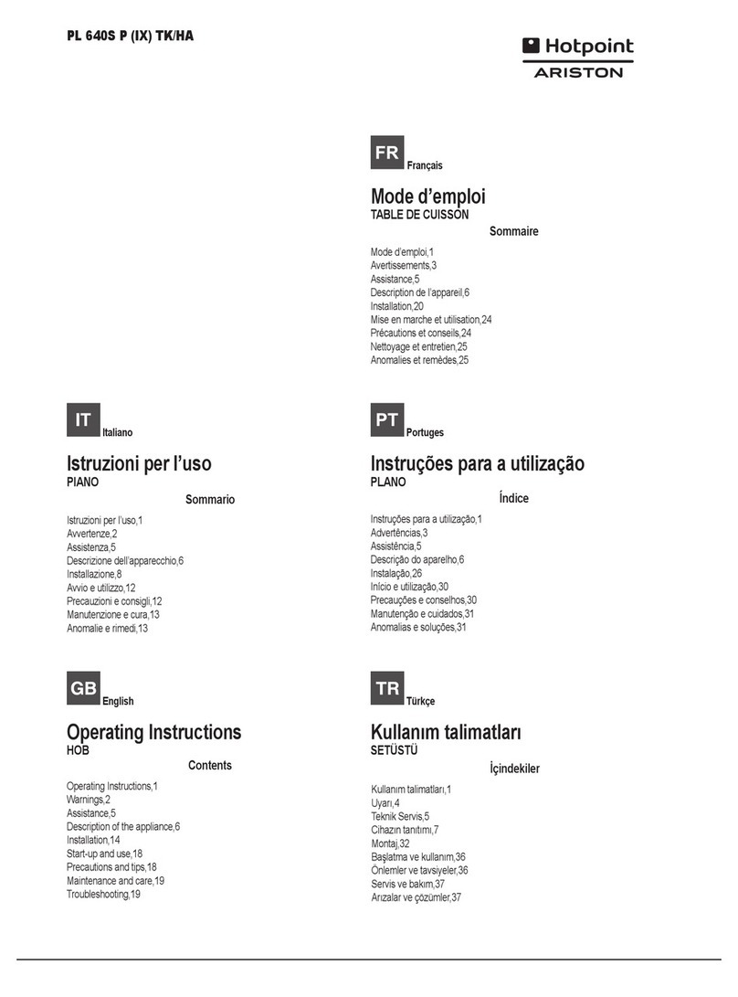 Hotpoint Ariston PL 640S P (IX) TK/HA operating instructions