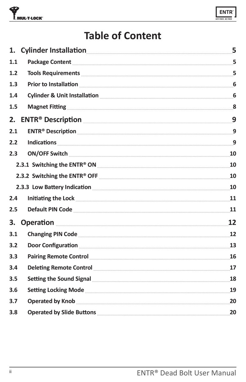 ENTR Dead Bolt user manual ENTR Dead Bolt user manual