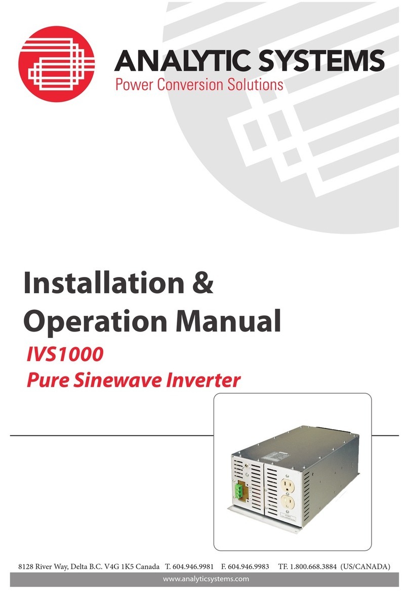 Analytic Systems IVS1000 Installation & operation manual