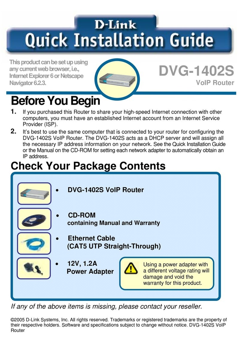 D-Link 2Voice + 4SW VoIP Router DVG-1402S User manual