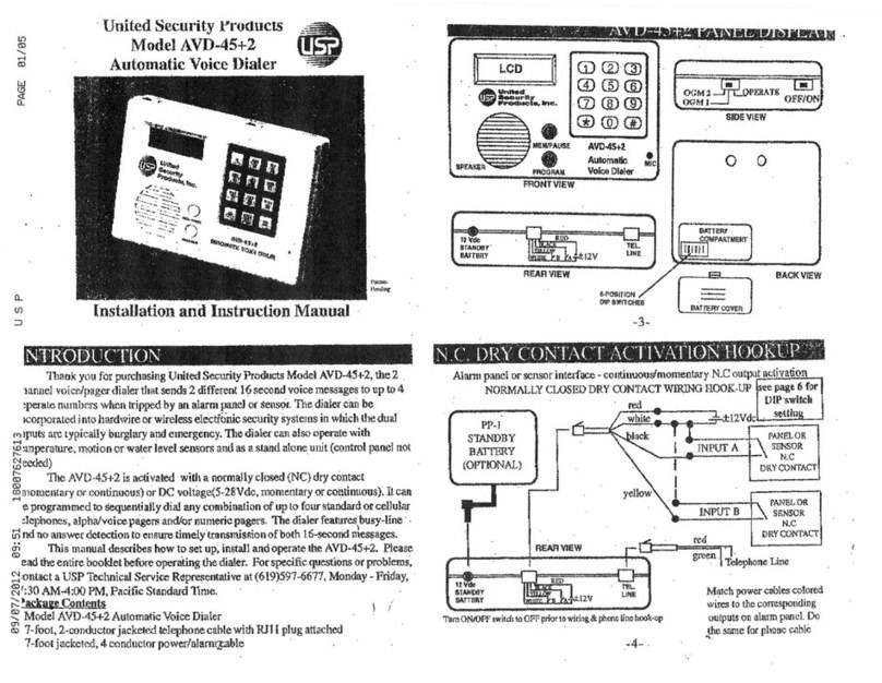 USP AVD-45+2 Installation and instruction manual