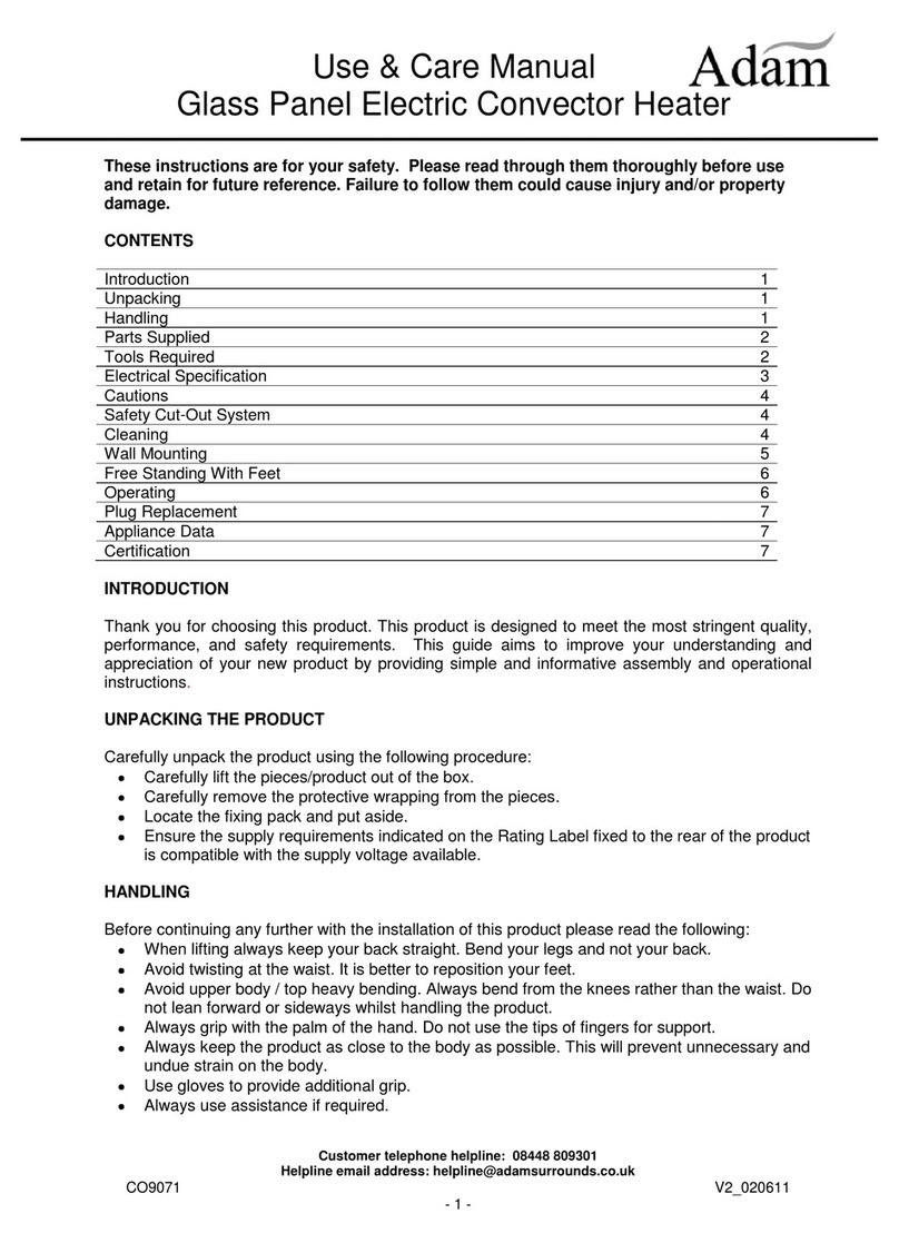 Adam iRad Use & care manual