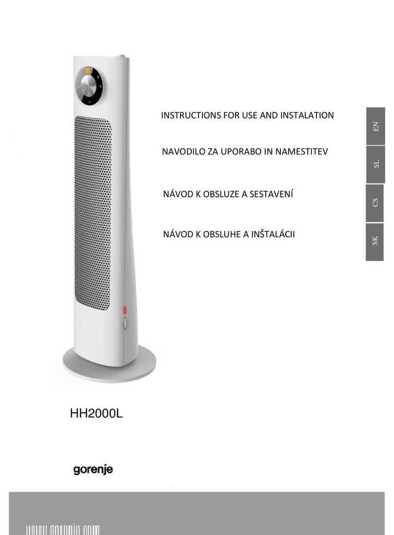 Gorenje HH2000L Instructions for use and installation