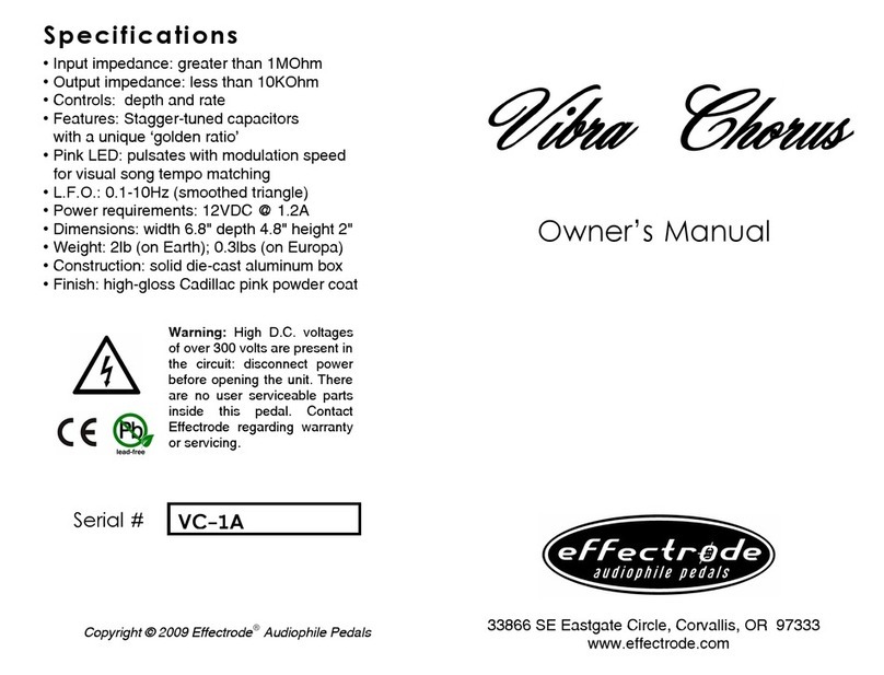 Effectrode vibra chorus owner's manual