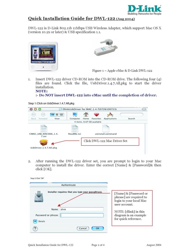 D-Link DWL-122 Operator's manual D-Link DWL-122 Operator's manual
