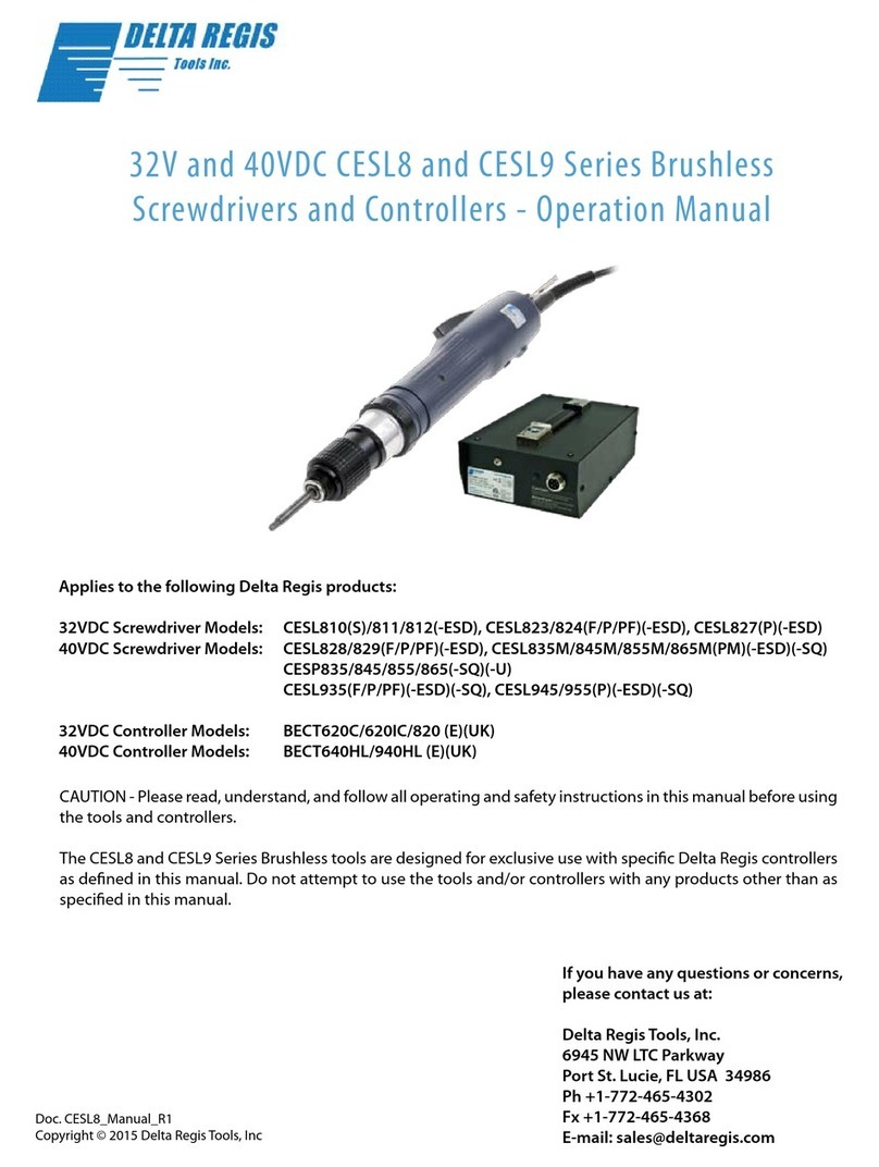 Delta Regis CESL810(S)/811/812(-ESD) Operation manual