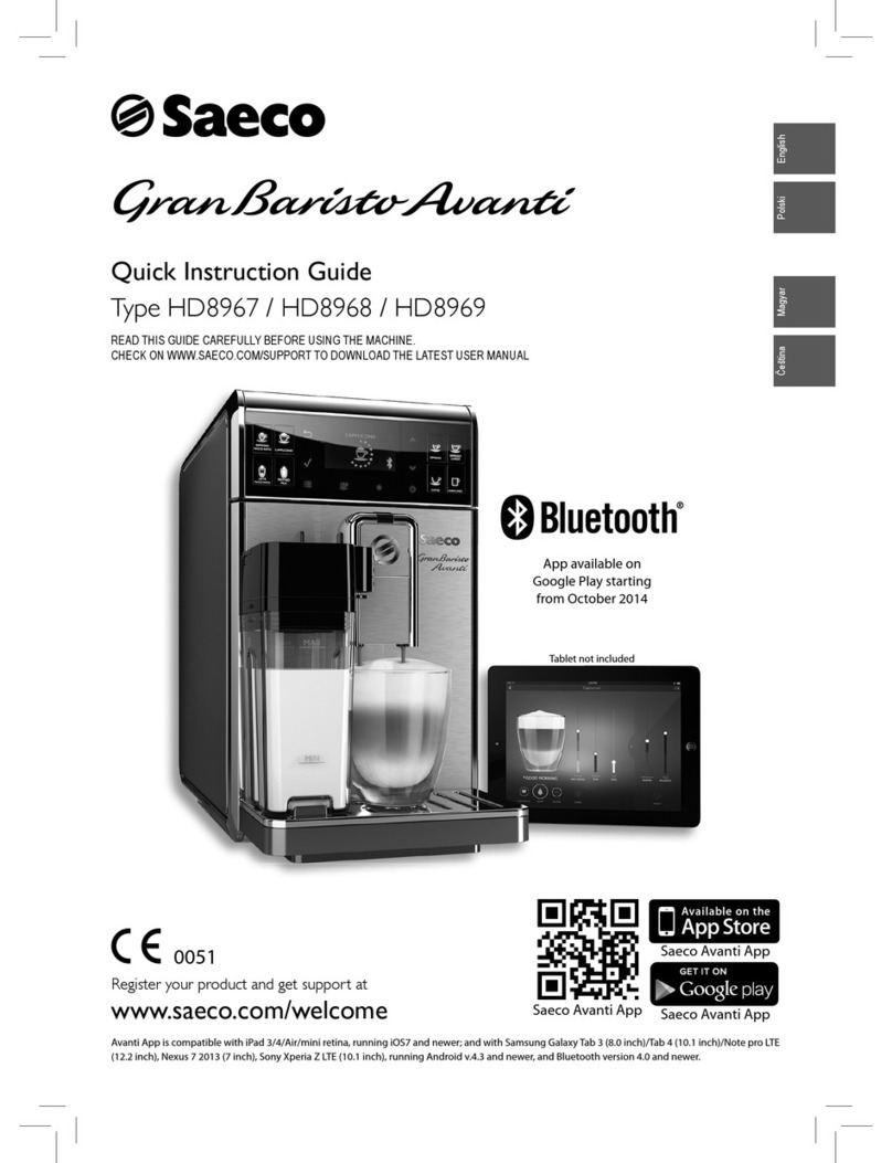 Saeco GranBaristoAvanti HD8967 Quick instruction guide
