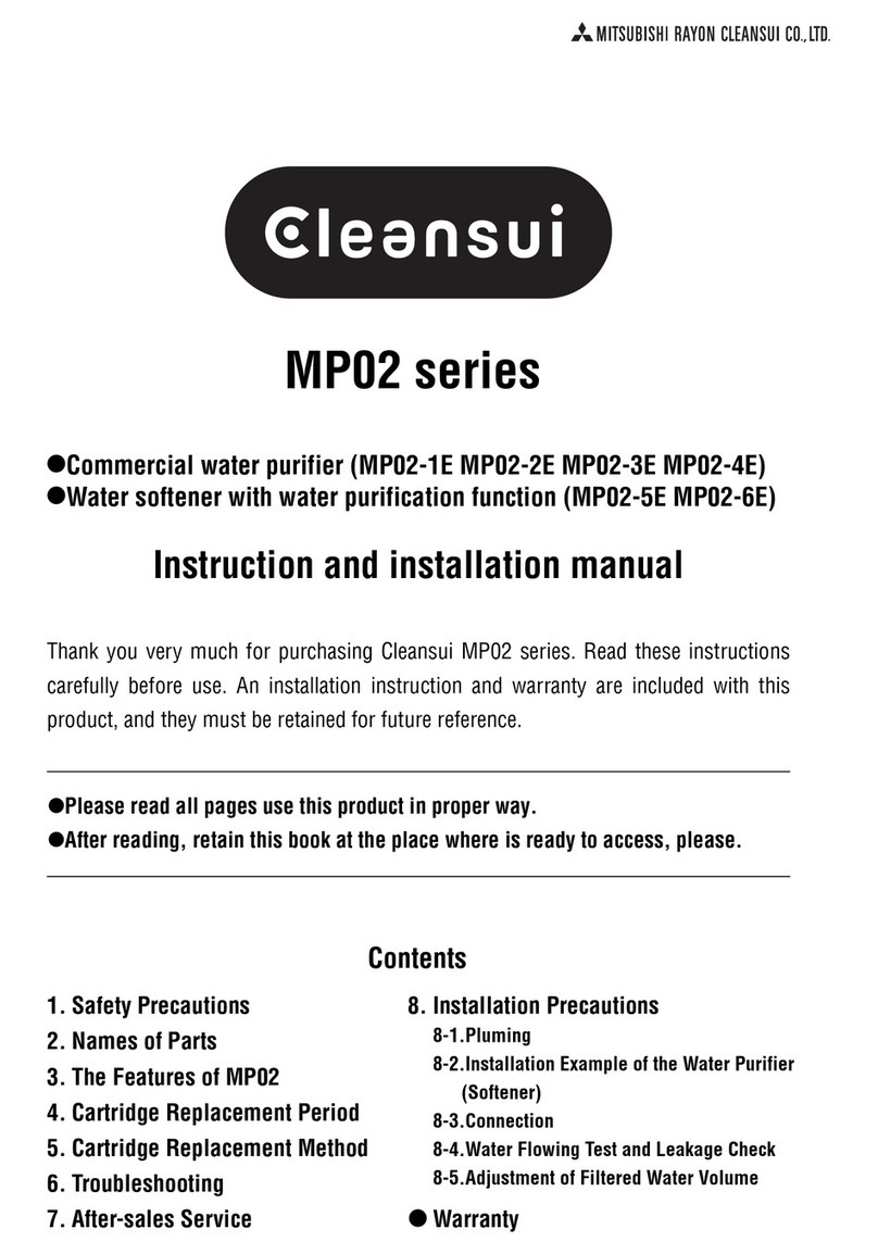 cleansui MP02-1E Instruction and installation manual cleansui MP02-1E Instruction and installation manual