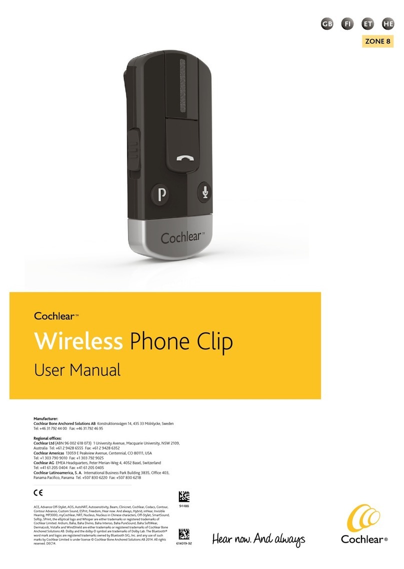Cochlear Wireless phone clip user manual