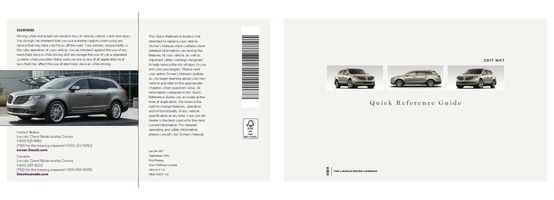 Lincoln 2013 MKT Quick reference guide