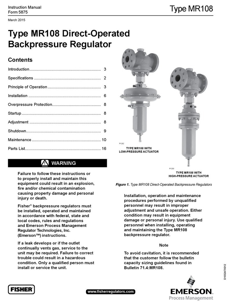 Fisher MR108 Series User manual