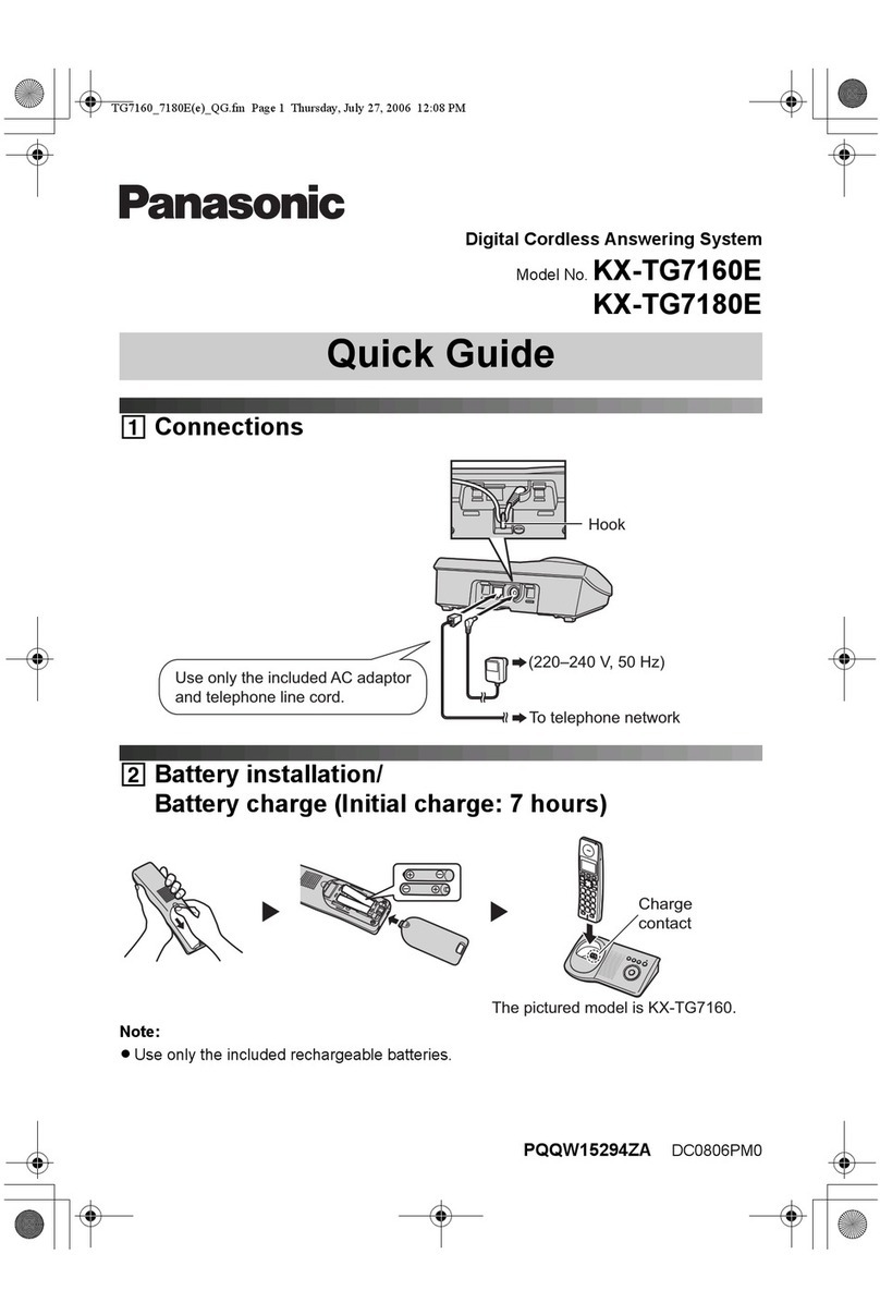 Panasonic KX-TG7180E User manual Panasonic KX-TG7180E User manual