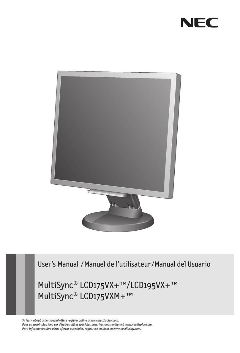 NEC LCD175VXM - MultiSync - 17" LCD Monitor User manual NEC LCD175VXM - MultiSync - 17" LCD Monitor User manual