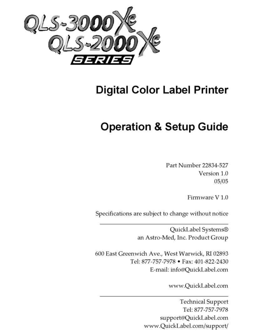 ASTRO-MED QLS-3000XE SERIES Operation & setup guide