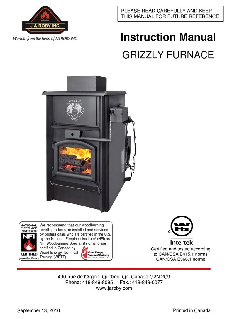 J. A. Roby GRIZZLY FURNACE instruction manual