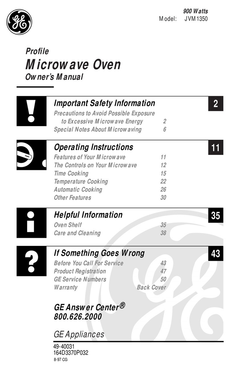 GE Profile SpacemakerXL JVM1350 User manual