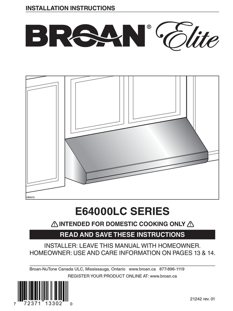 Broan E64000LC SERIES installation instructions