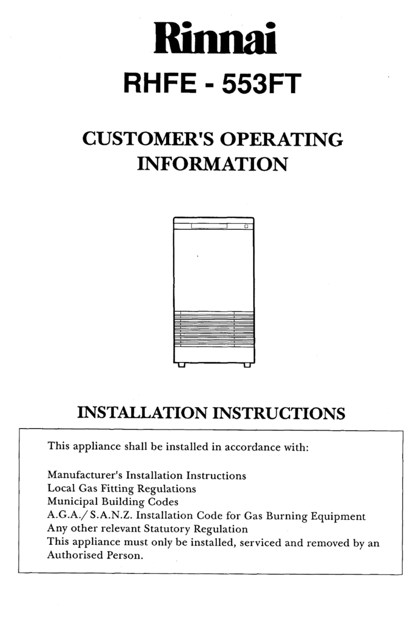 Rinnai rhfe-553ft Customer's operating information and installation instructions