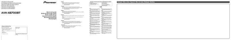 Pioneer AVH-X8700BT User manual
