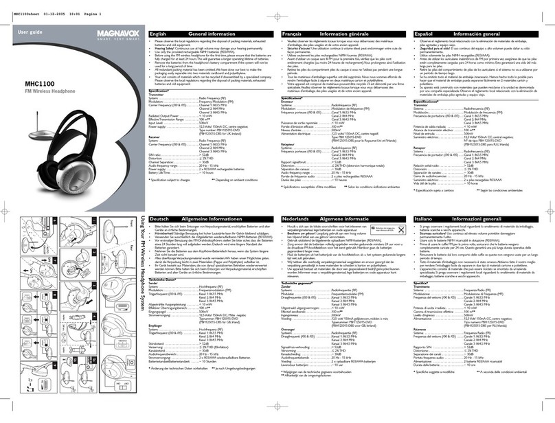 Magnavox MHC1100 User manual