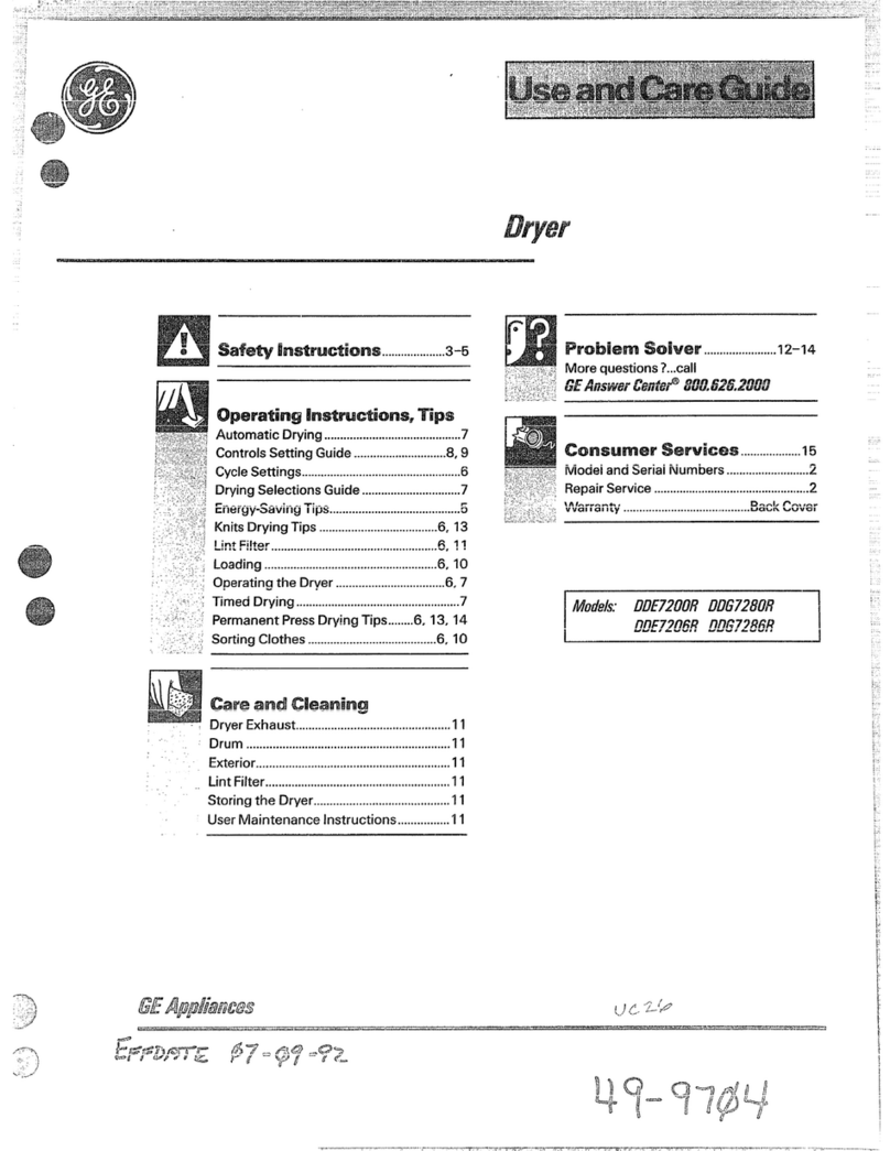 GEAppliances DDE7200R User manual