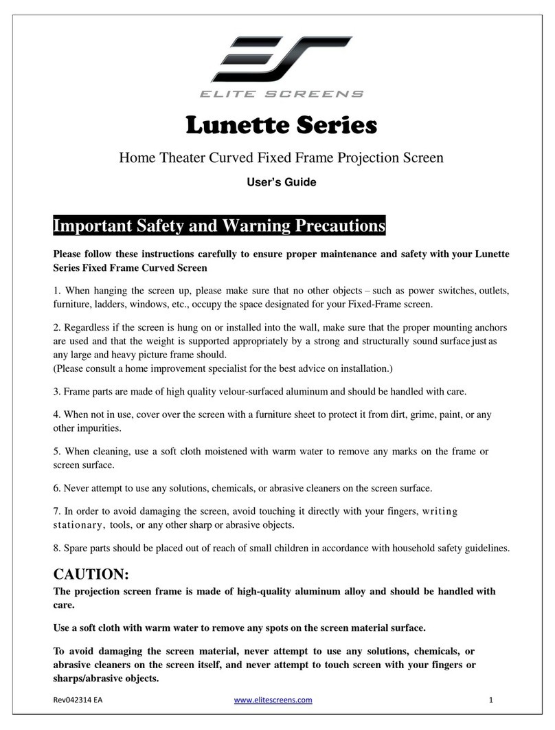 Elite Screens Lunette Series User manual Elite Screens Lunette Series User manual