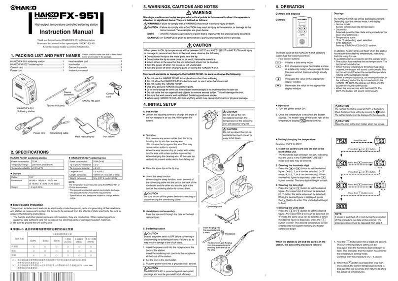HAKO FX-951 instruction manual