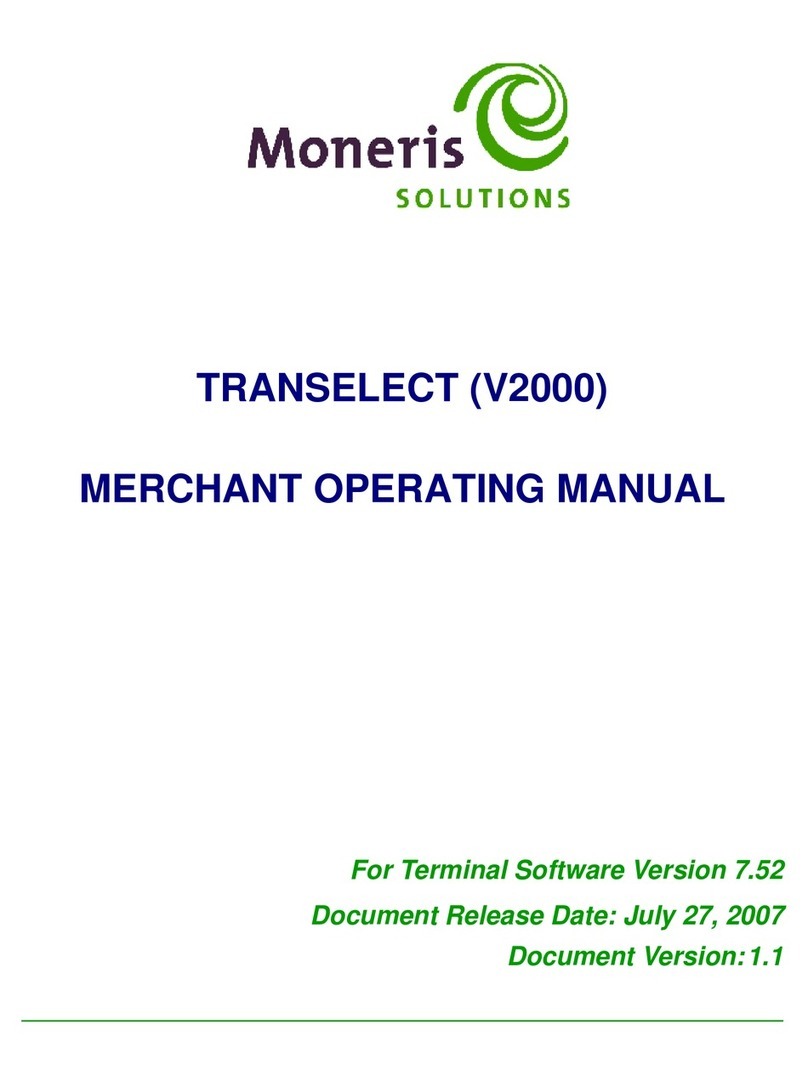Moneris transelect v2000 User manual Moneris transelect v2000 User manual