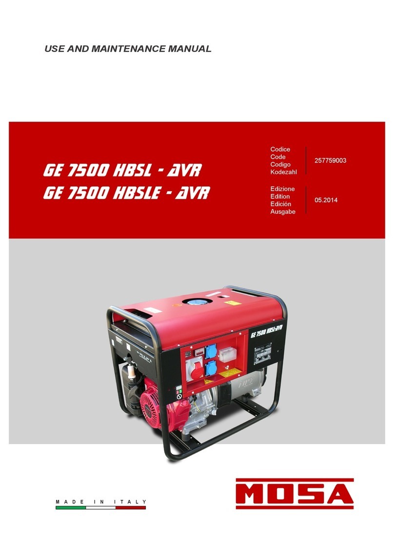 Mosa GE 7500 HBSLE - AVR User manual Mosa GE 7500 HBSLE - AVR User manual