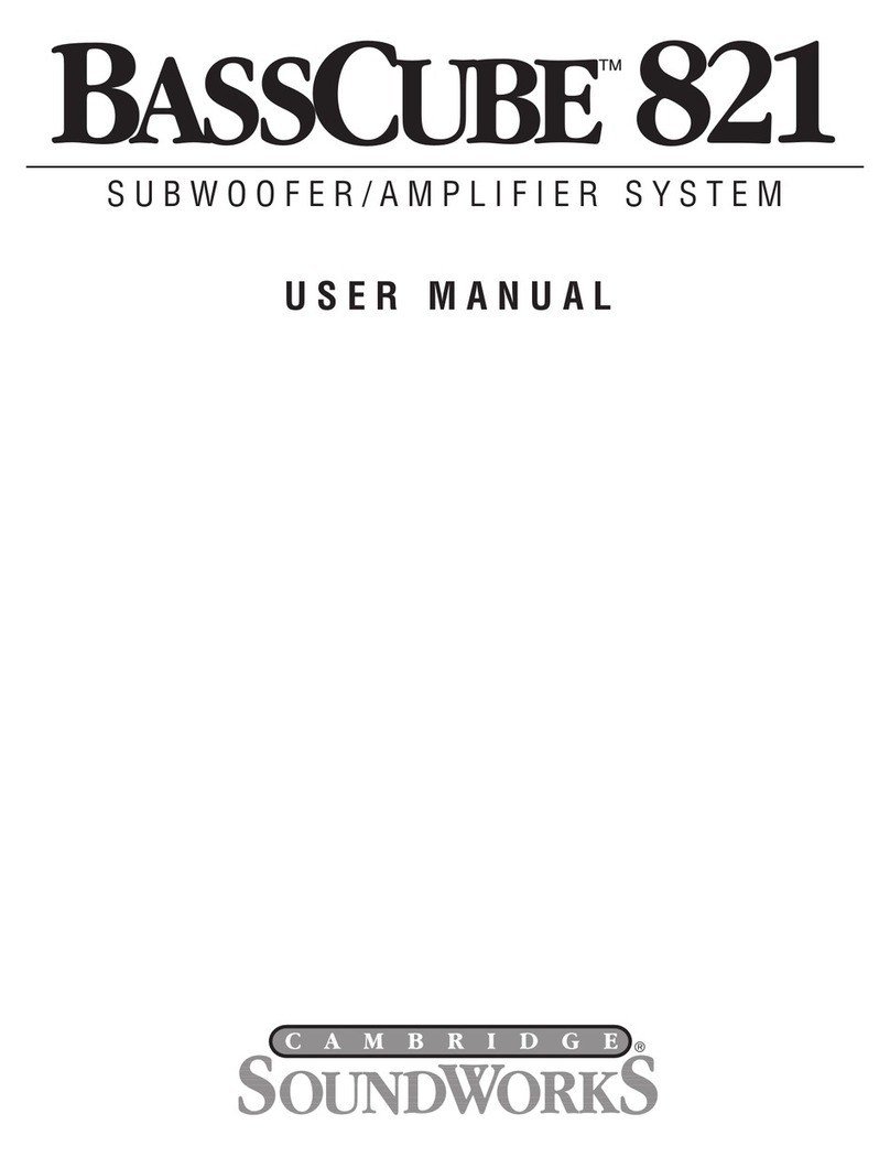 Cambridge Sound Works BASSCUBE 821 user manual