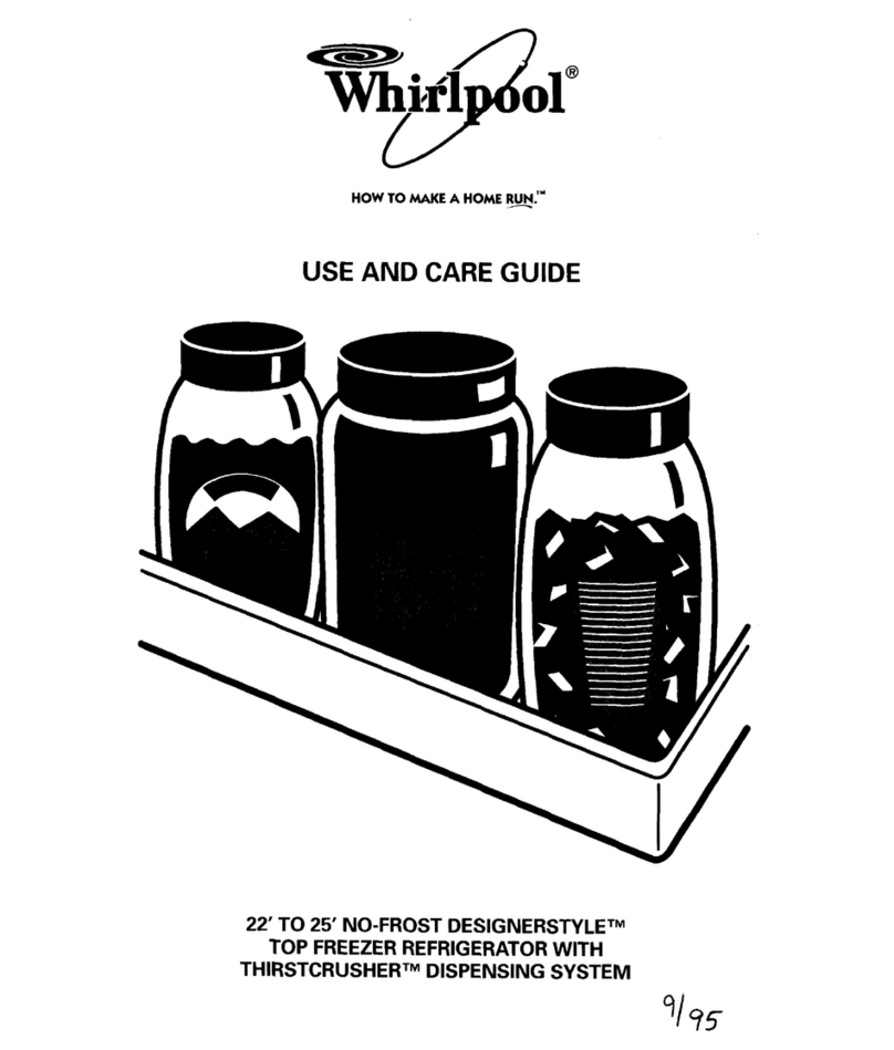 Whirlpool top freezer refrigerator Use and care