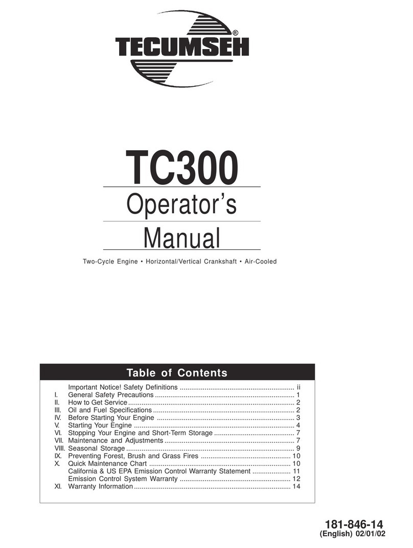 Tecumseh TC300 SERIES Operator's manual