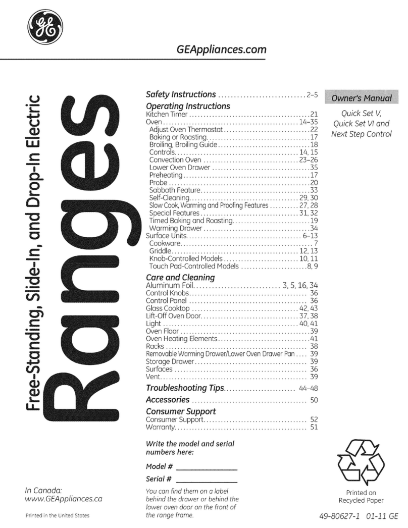 GE Quick Set V Series User manual